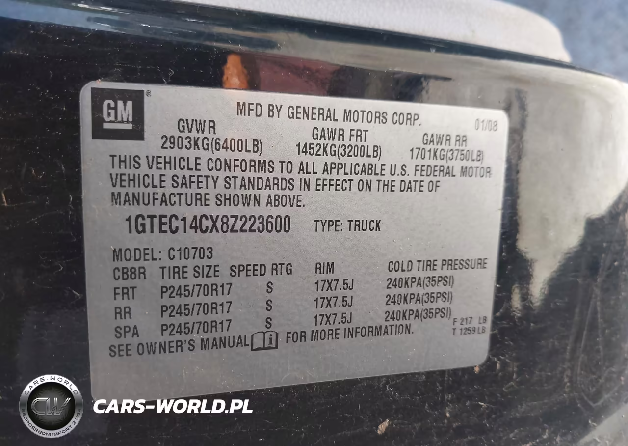 2008 GMC Sierra 1500 Work Truck VIN:1GTEC14CX8Z223600 - 9