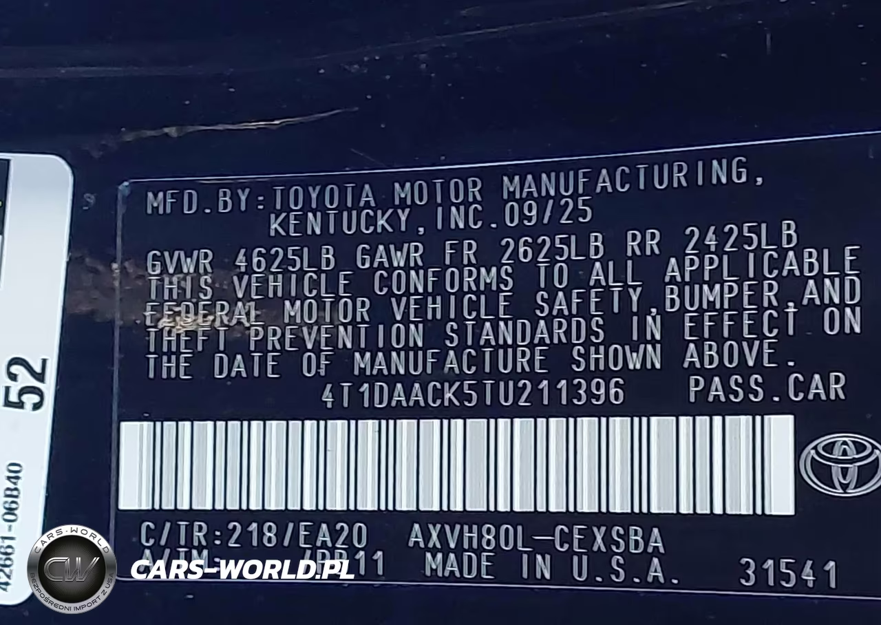 2026 Toyota Camry Se VIN:4T1DAACK5TU211396 - 9