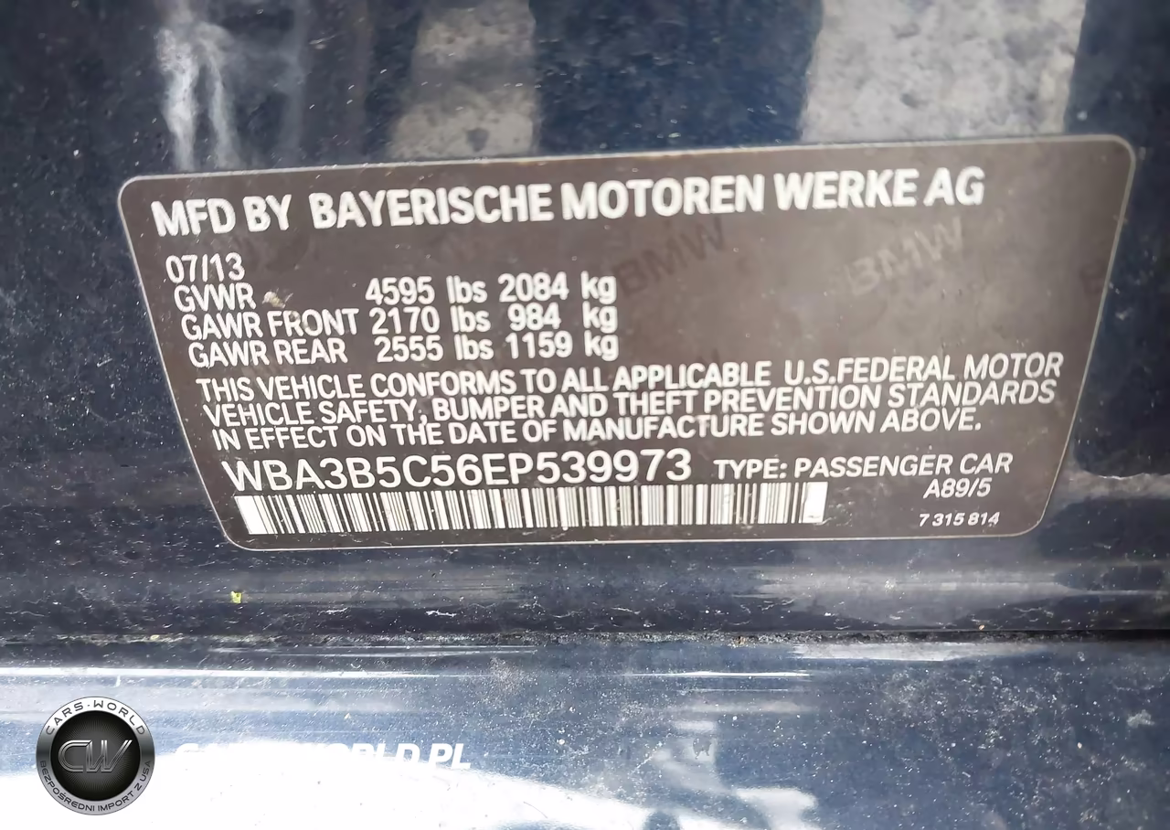 2014 BMW 328I xDrive VIN:WBA3B5C56EP539973 - 9