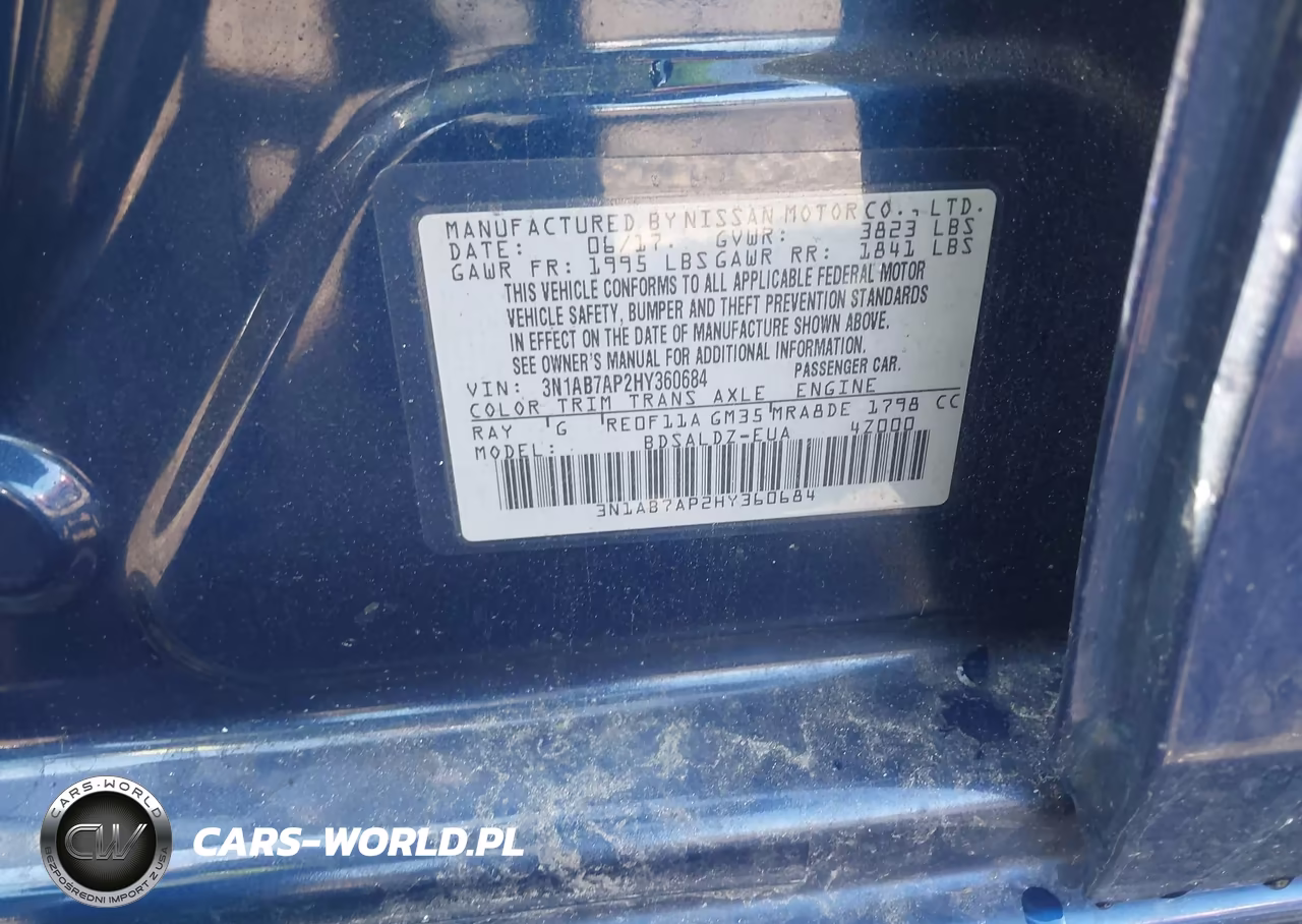 2017 Nissan Sentra Sv VIN:3N1AB7AP2HY360684 - 9
