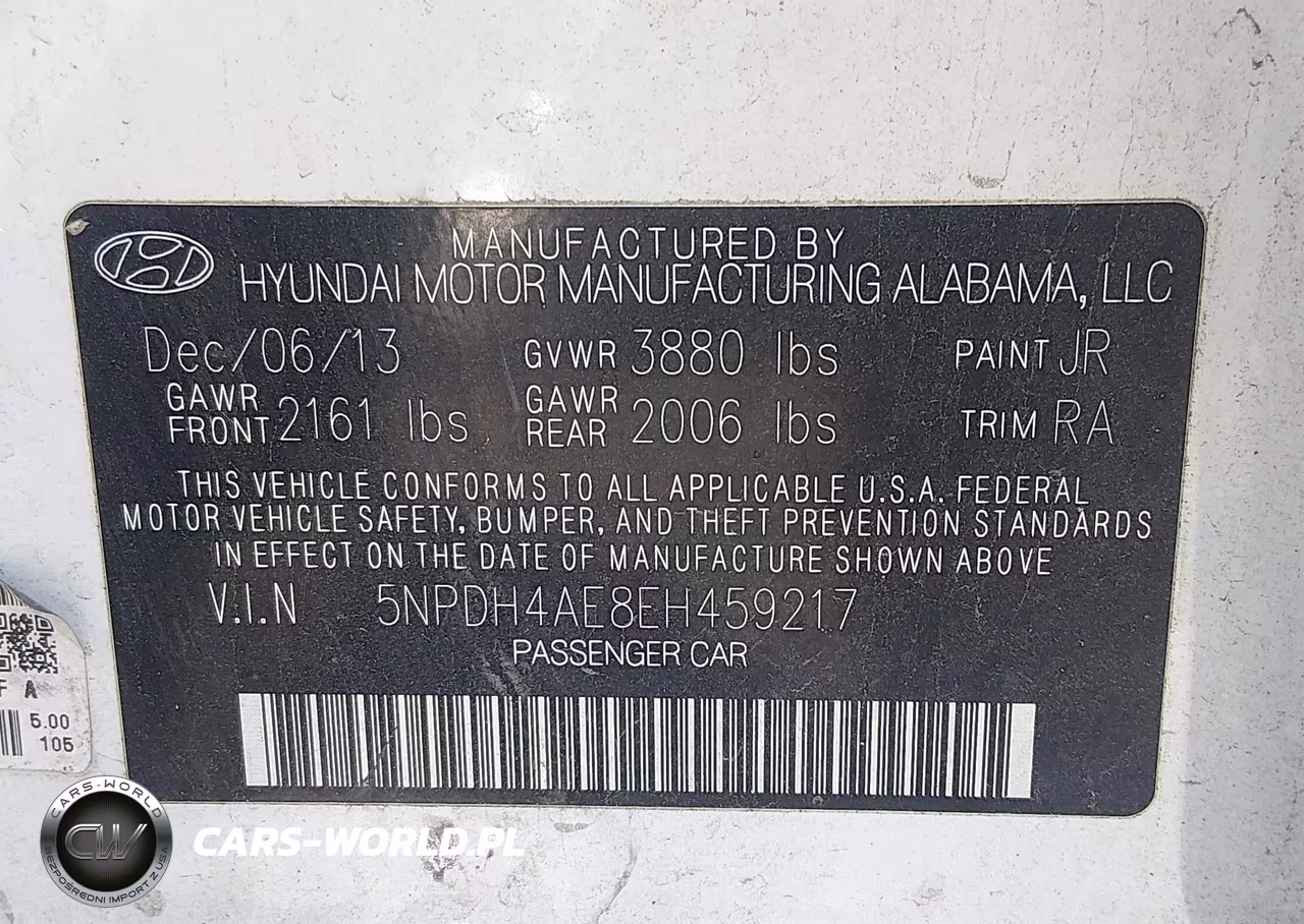 2014 Hyundai Elantra Se VIN:5NPDH4AE8EH459217 - 9