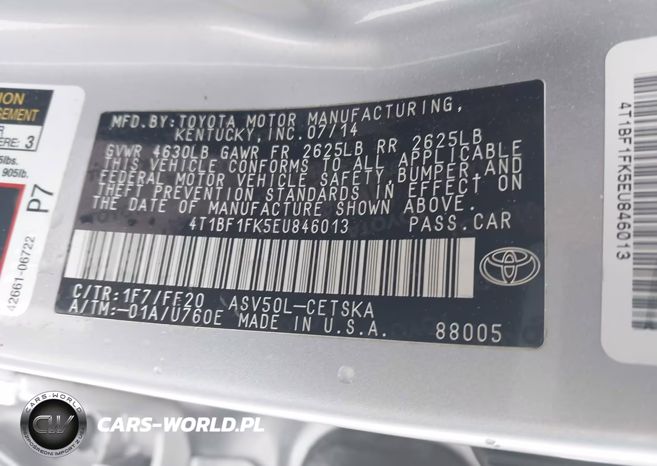 2014 Toyota Camry Se VIN:4T1BF1FK5EU846013 - 9