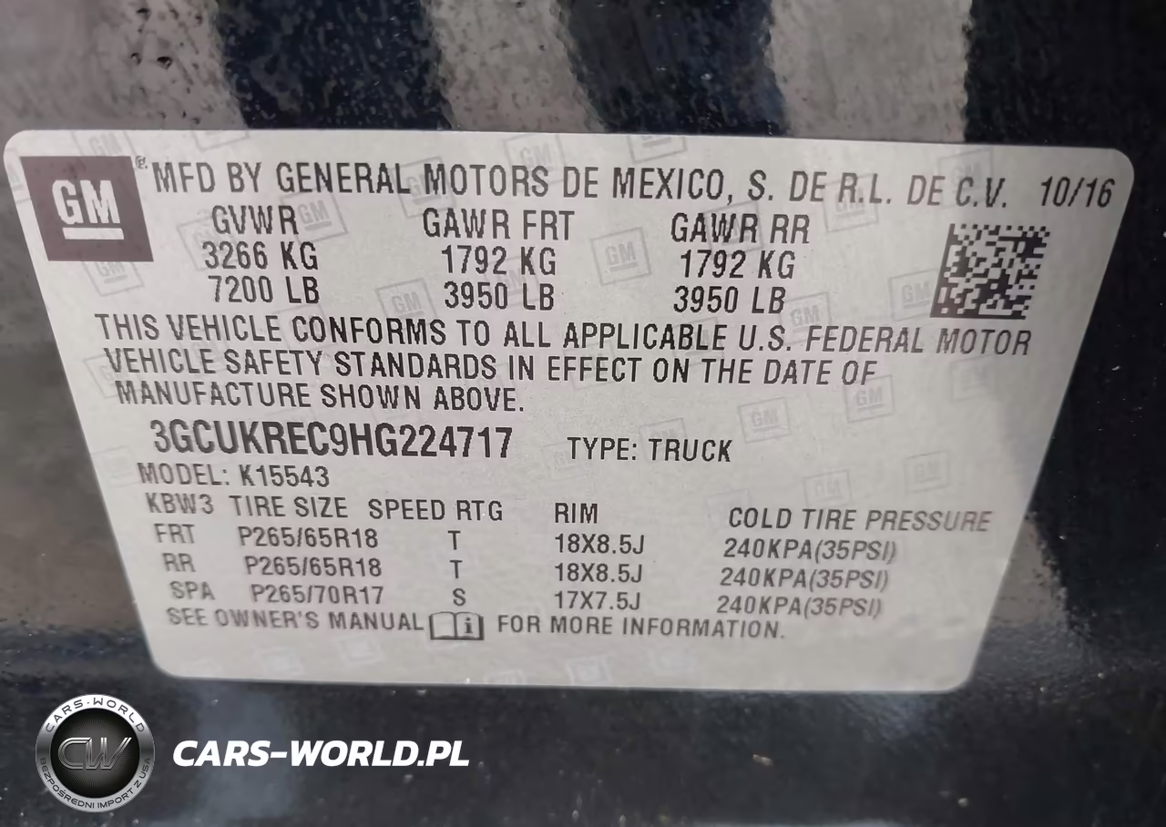 2017 Chevrolet Silverado 1500 2Lt VIN:3GCUKREC9HG224717 - 9