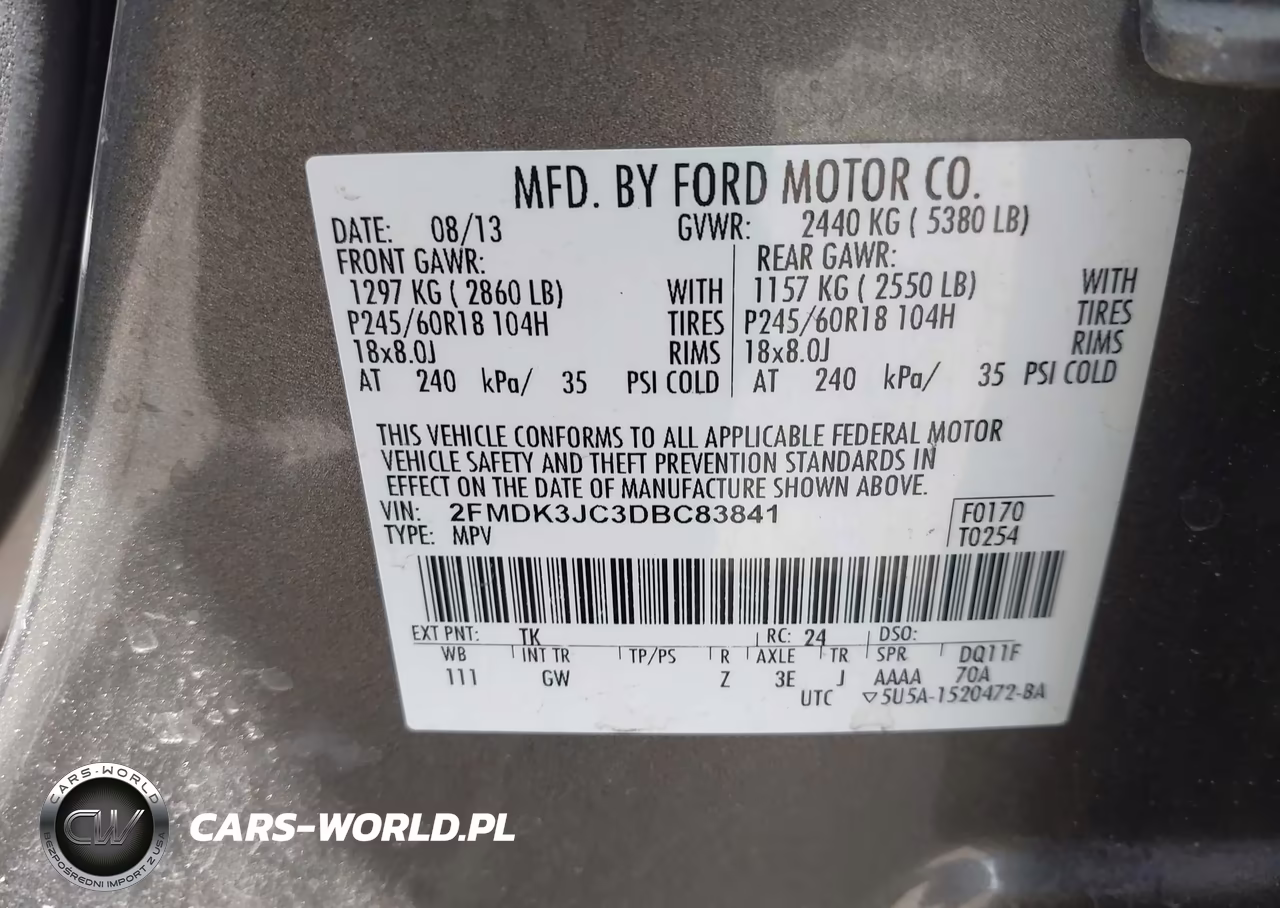 2013 Ford Edge Sel VIN:2FMDK3JC3DBC83841 - 9