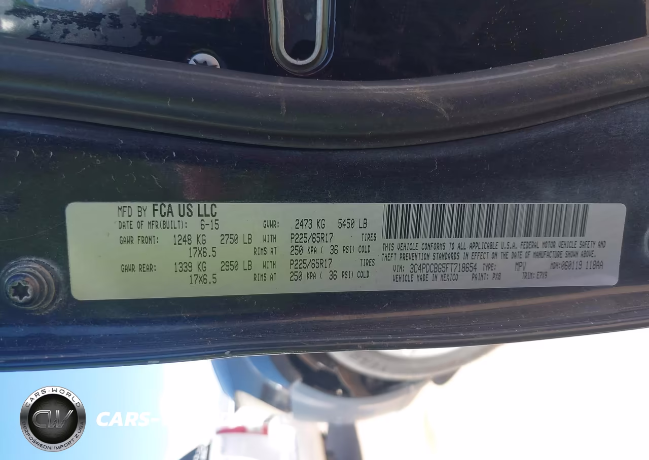 2015 Dodge Journey Sxt VIN:3C4PDCBG5FT718654 - 9