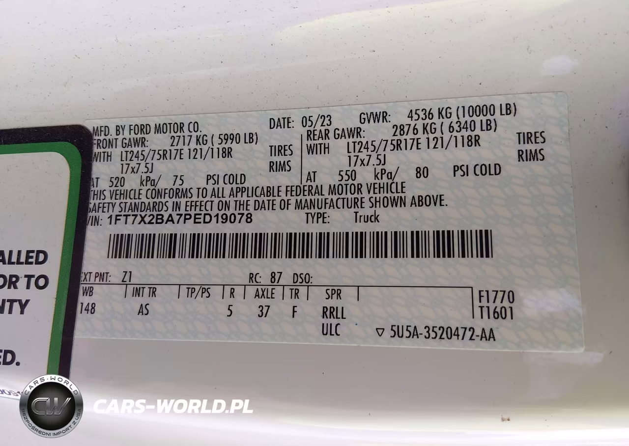 2023 Ford F-250 Xl VIN:1FT7X2BA7PED19078 - 4