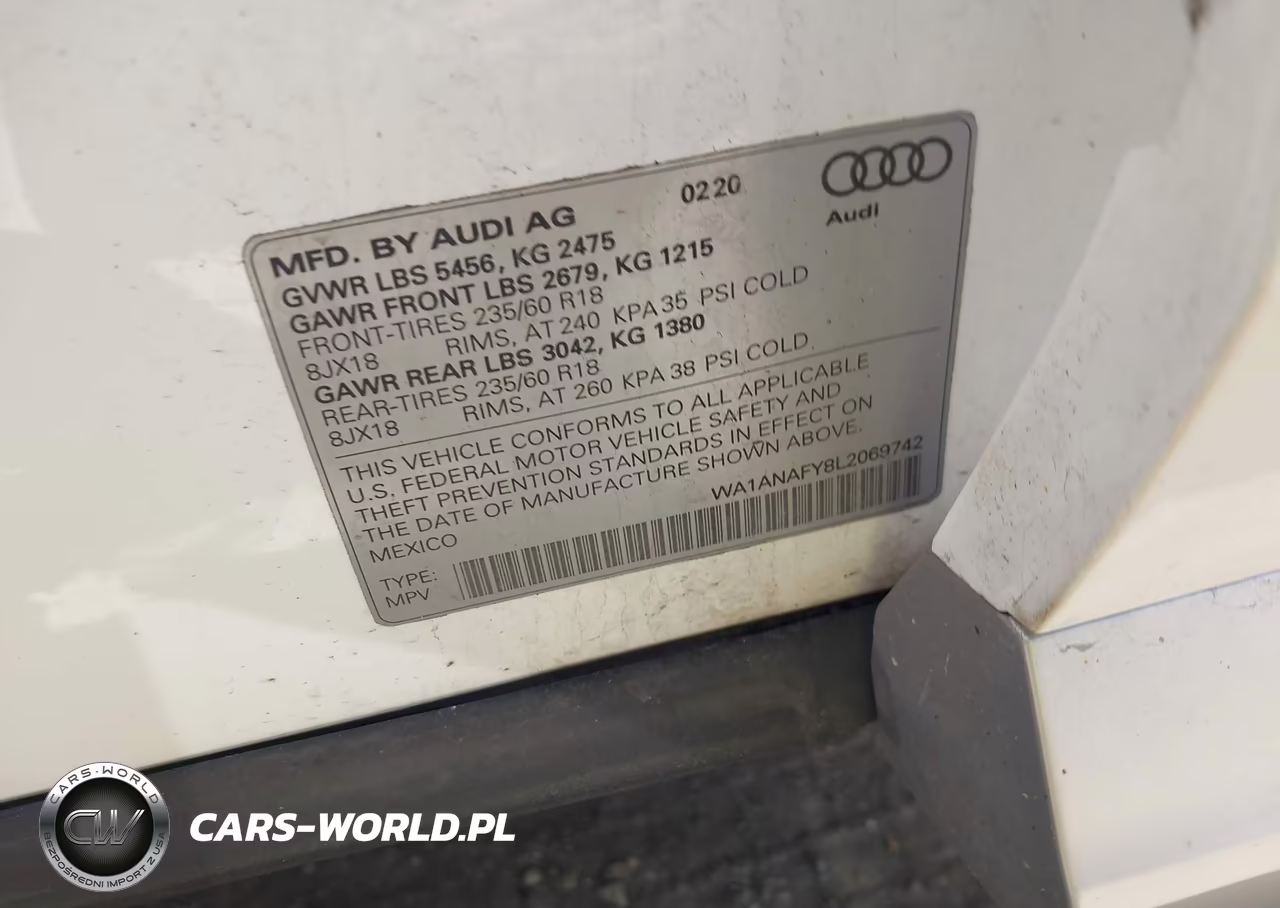 2020 Audi Q5 Premium 45 Tfsi Quattro S Tronic VIN:WA1ANAFY8L2069742 - 9