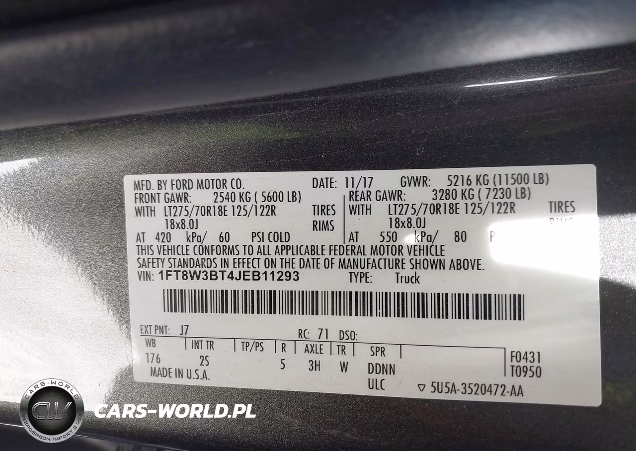 2018 Ford F-350 Xlt VIN:1FT8W3BT4JEB11293 - 8