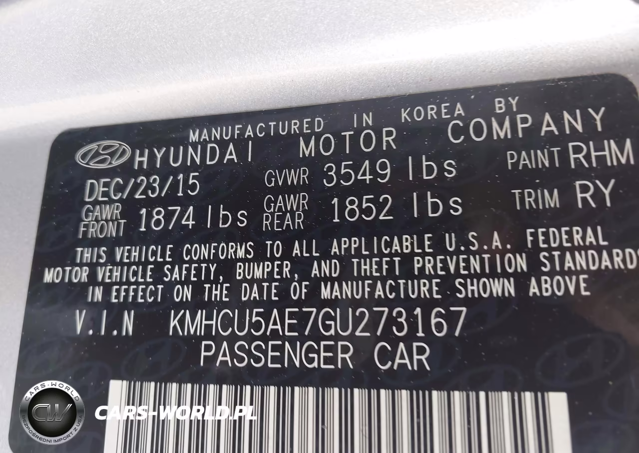 2016 Hyundai Accent Sport VIN:KMHCU5AE7GU273167 - 9