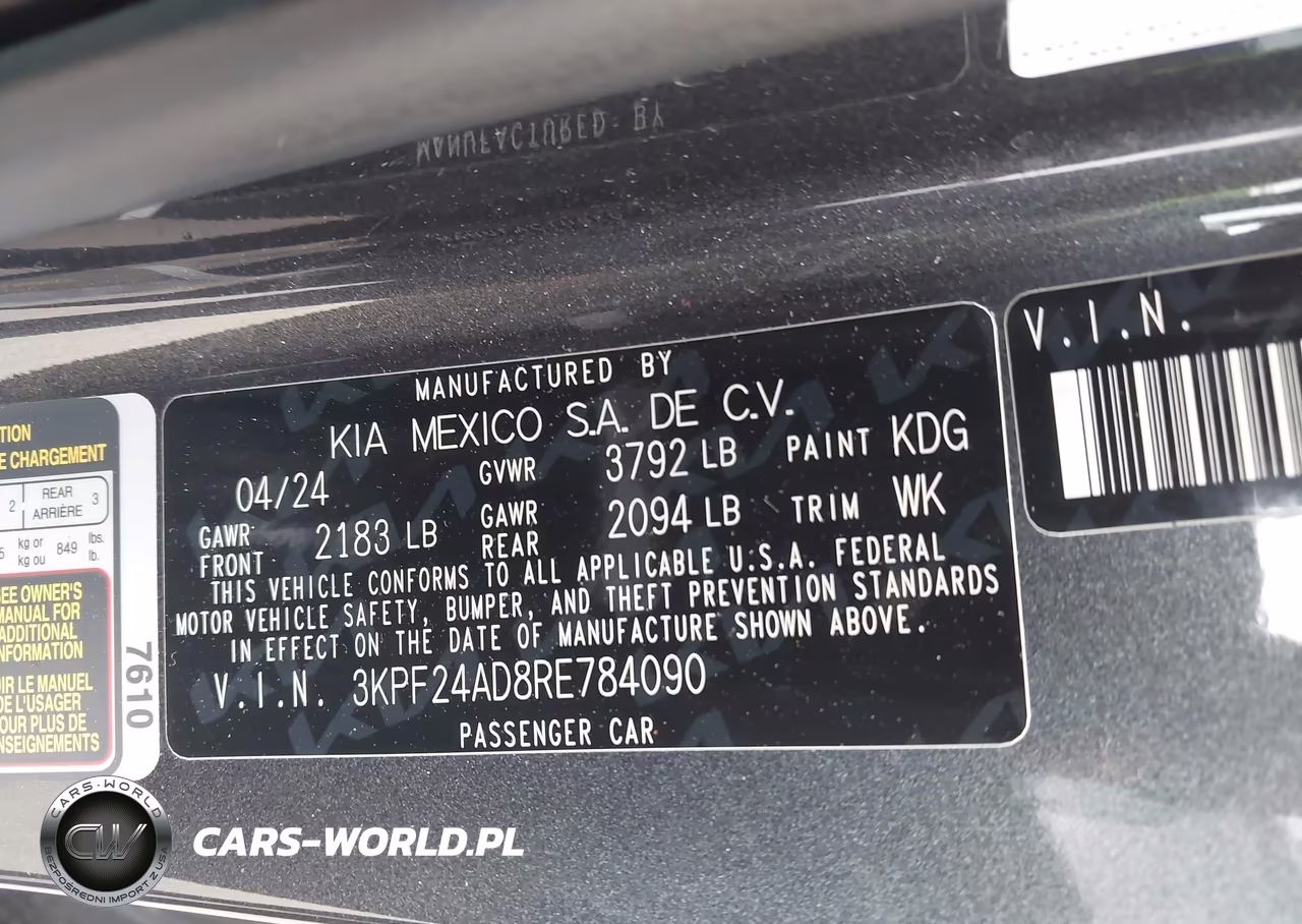 2024 Kia Forte Lxs VIN:3KPF24AD8RE784090 - 9
