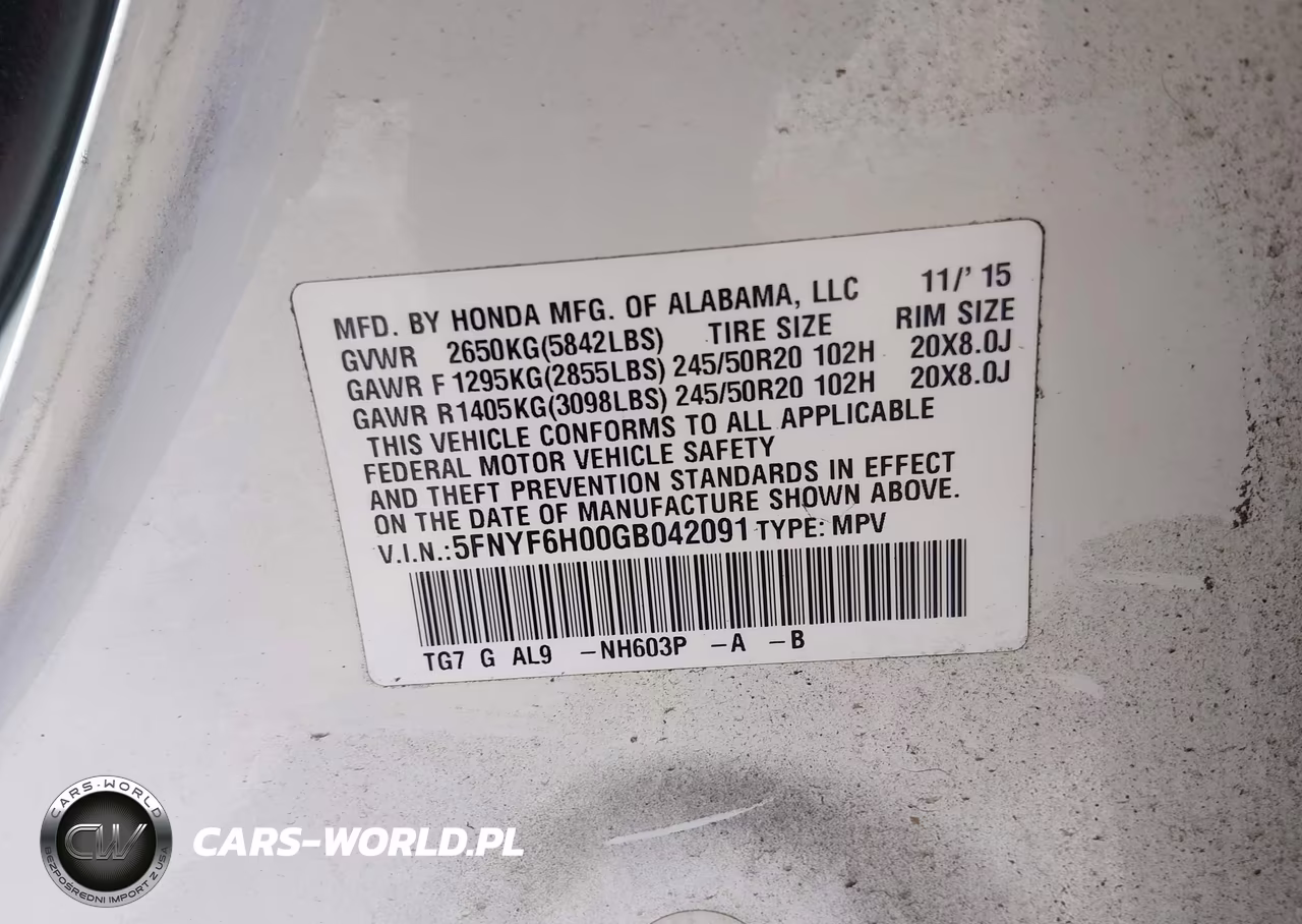 2016 Honda Pilot Elite VIN:5FNYF6H00GB042091 - 9