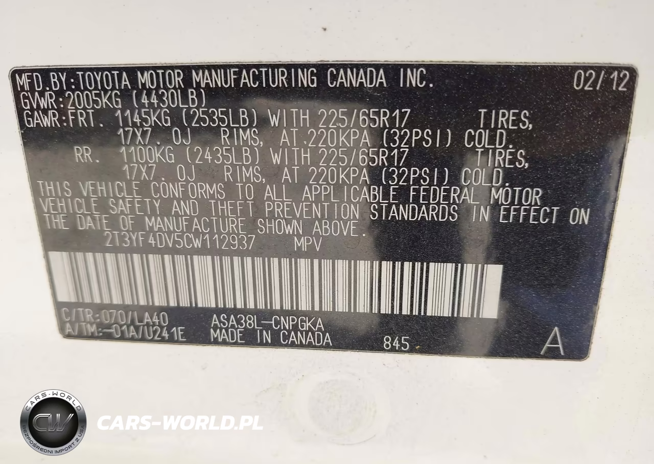 2012 Toyota Rav4 Limited VIN:2T3YF4DV5CW112937 - 9