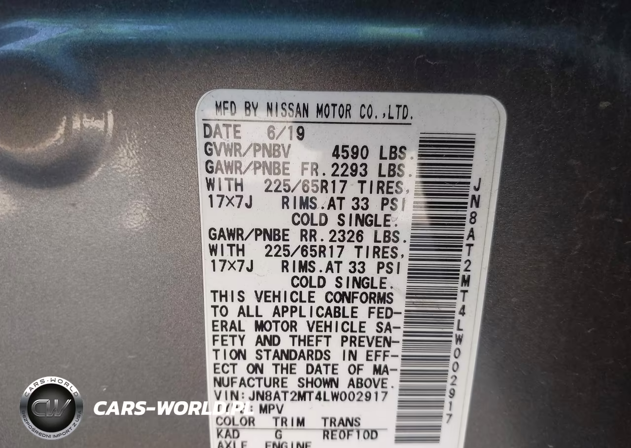2020 Nissan Rogue S Fwd VIN:JN8AT2MT4LW002917 - 9