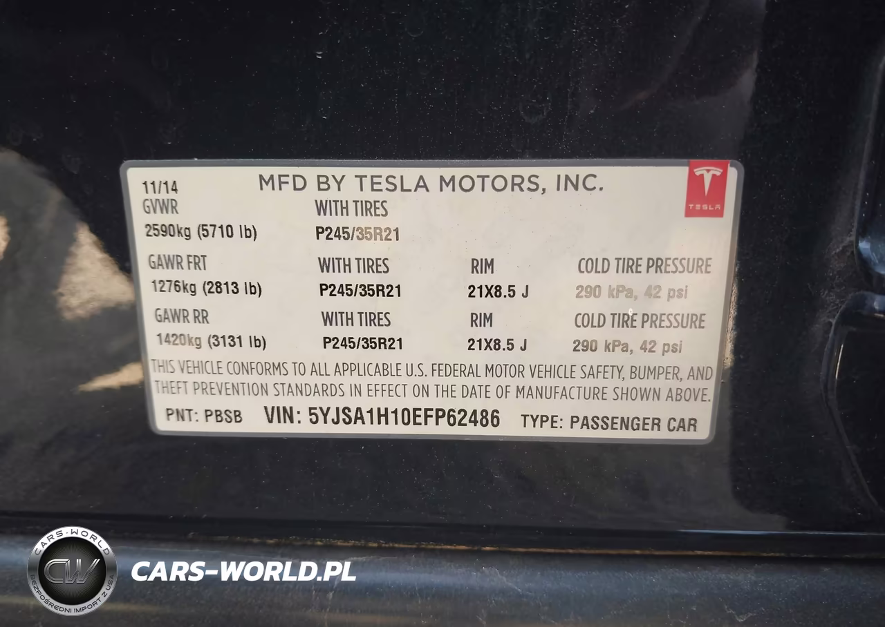 2014 Tesla Model S P85 VIN:5YJSA1H10EFP62486 - 9