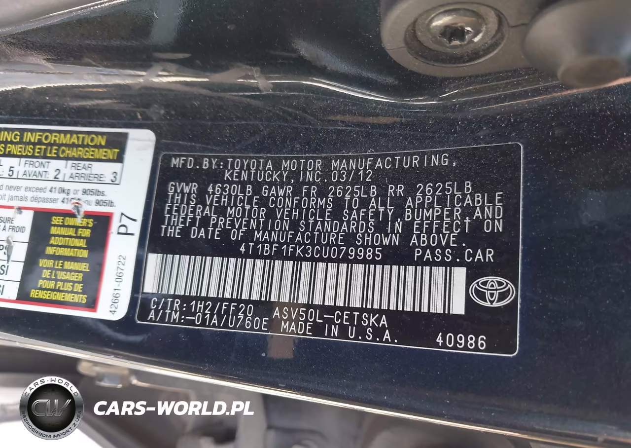2012 Toyota Camry Se VIN:4T1BF1FK3CU079985 - 9