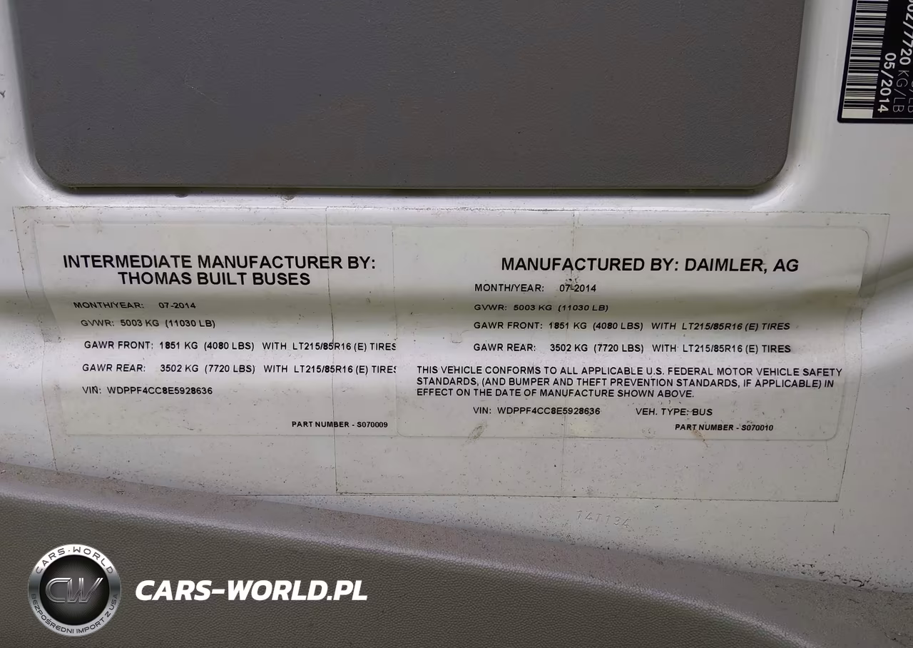 2014 Freightliner Sprinter 3500 VIN:WDPPF4CC8E5928636 - 9