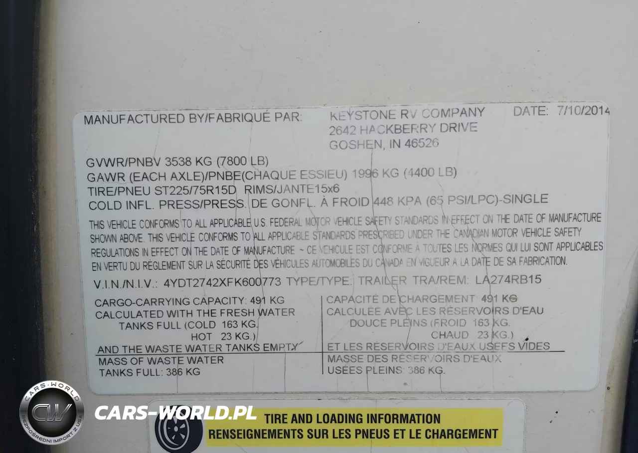 2015 Keystone Rv Other VIN:4YDT2742XFK600773 - 9