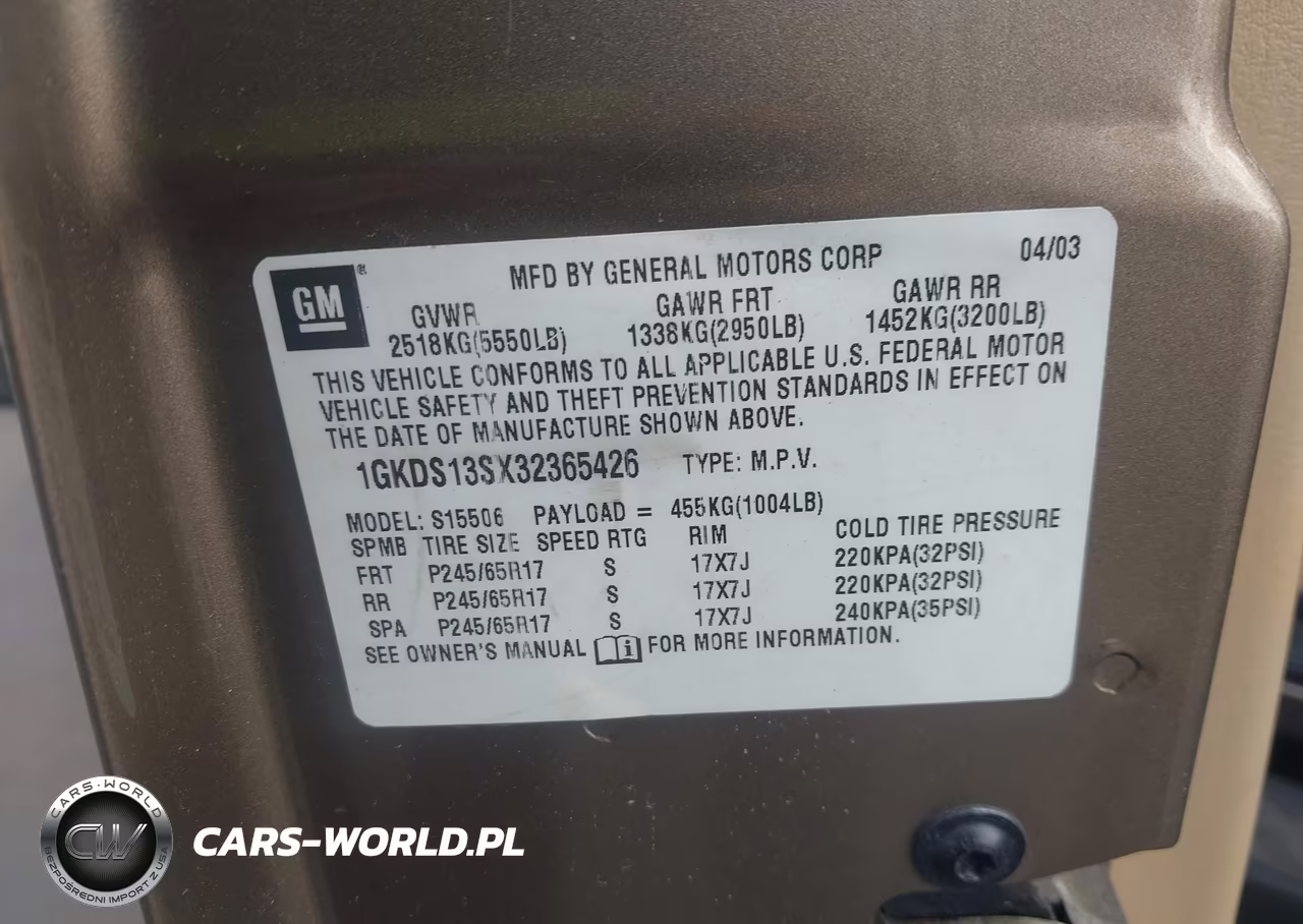 2003 GMC Envoy Sle VIN:1GKDS13SX32365426 - 9