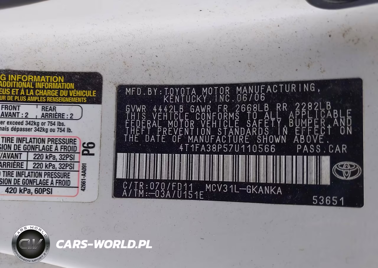2007 Toyota Camry Solara Sport VIN:4T1FA38P57U110566 - 9