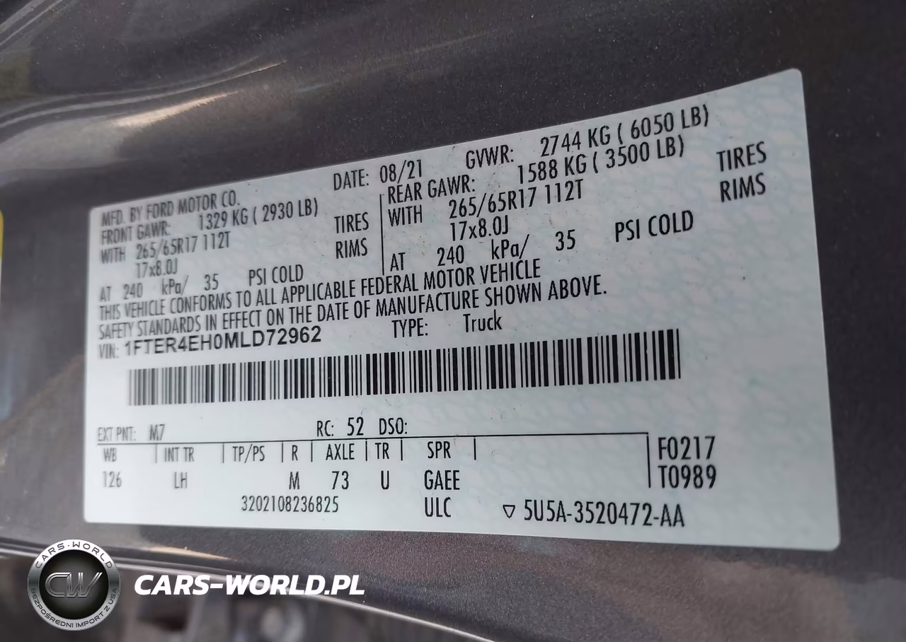 2021 Ford Ranger Xlt VIN:1FTER4EH0MLD72962 - 9