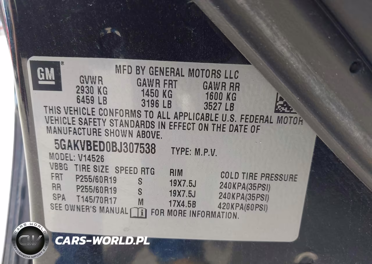 2011 Buick Enclave 1Xl VIN:5GAKVBED0BJ307538 - 9