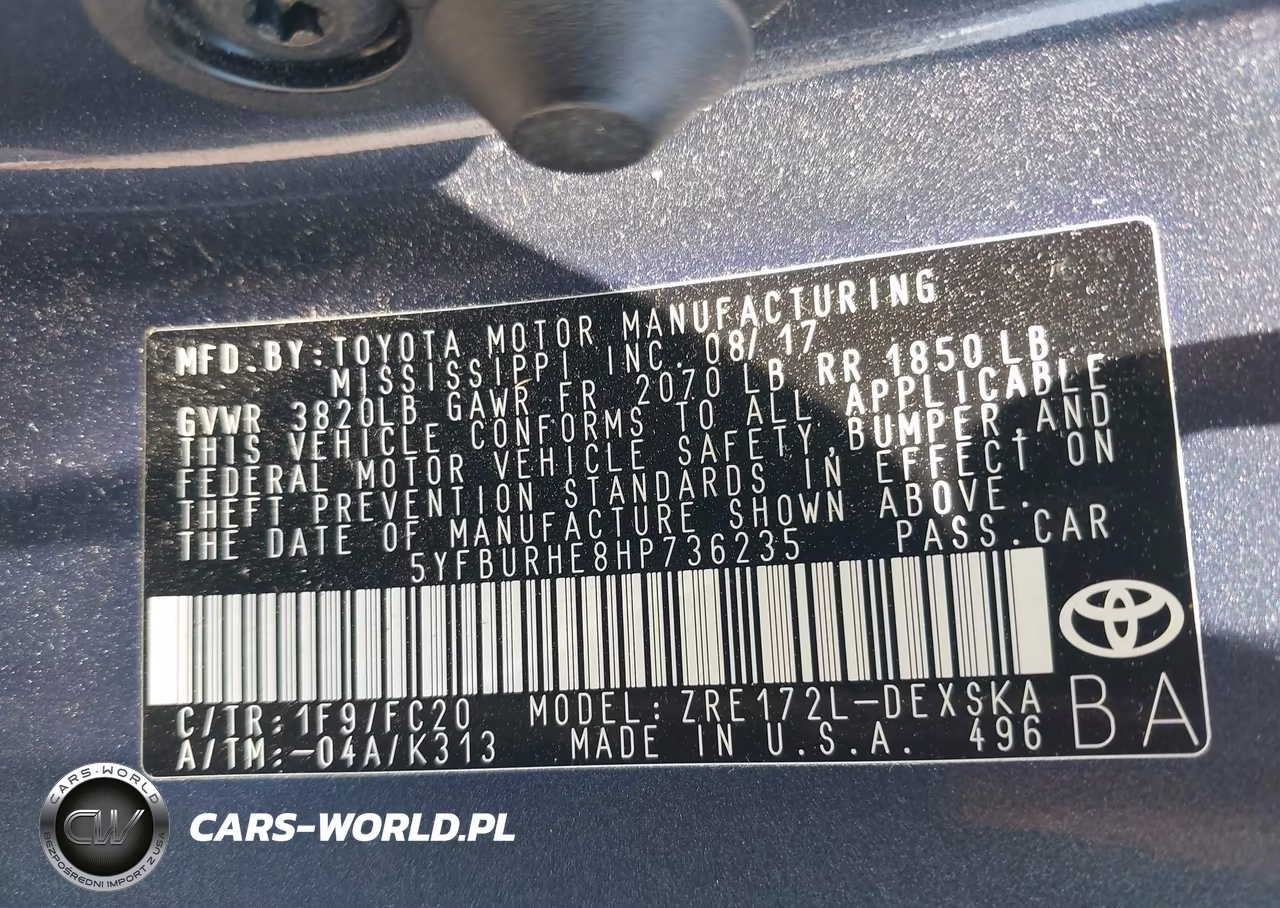 2017 Toyota Corolla Se VIN:5YFBURHE8HP736235 - 9