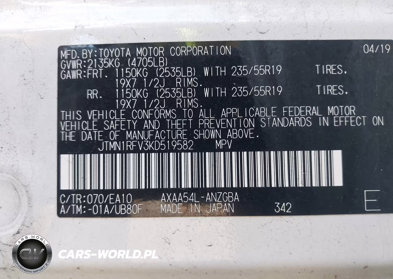 2019 Toyota Rav4 Limited VIN:JTMN1RFV3KD519582 - 9