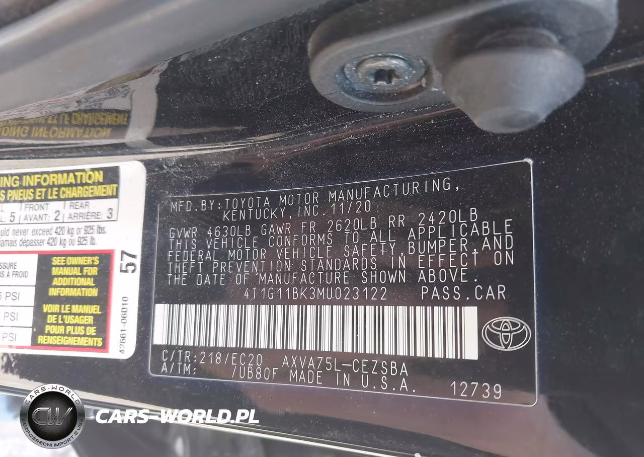 2021 Toyota Camry Se Nightshade Edition Awd VIN:4T1G11BK3MU023122 - 9