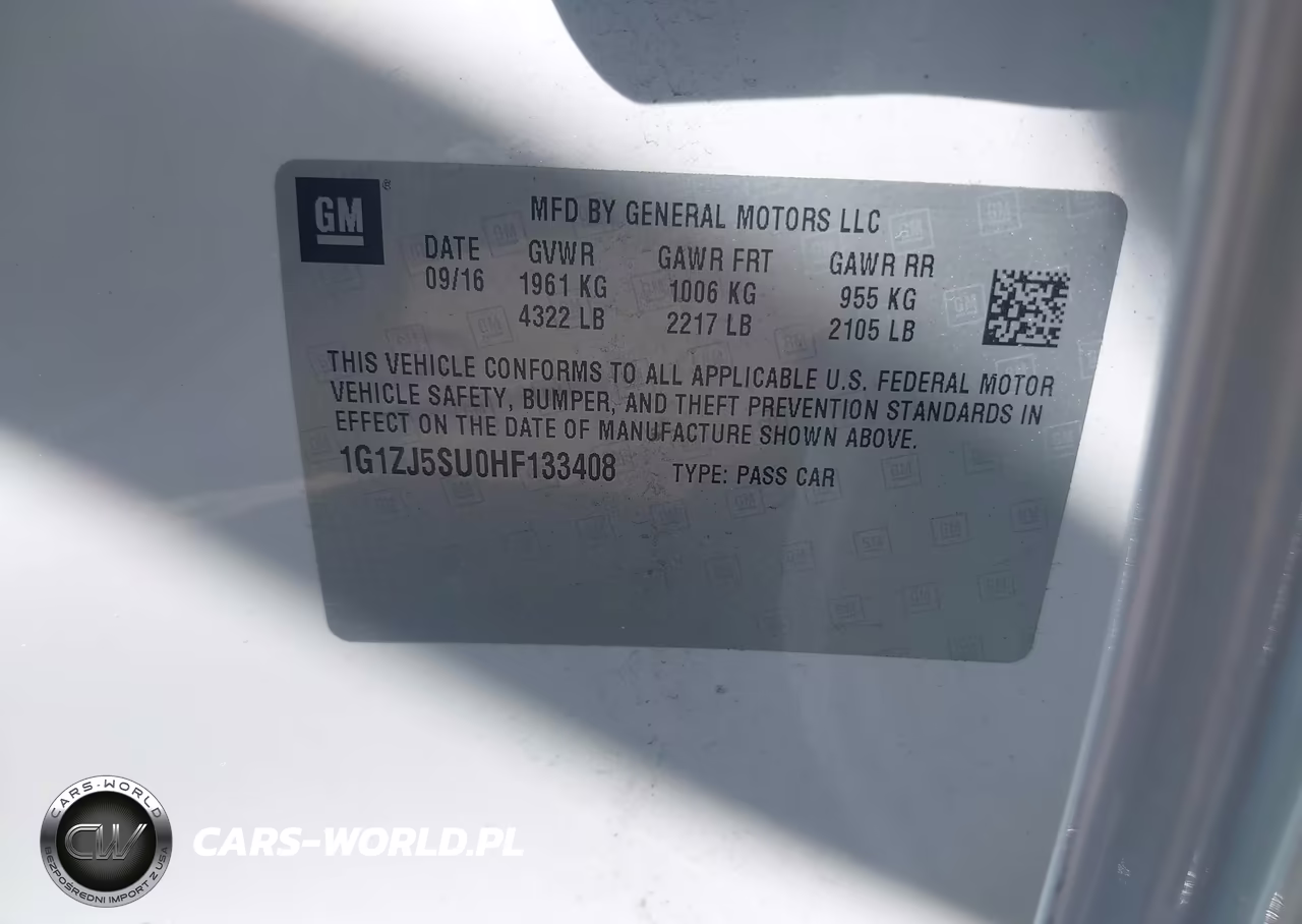 2017 Chevrolet Malibu Hybrid VIN:1G1ZJ5SU0HF133408 - 9