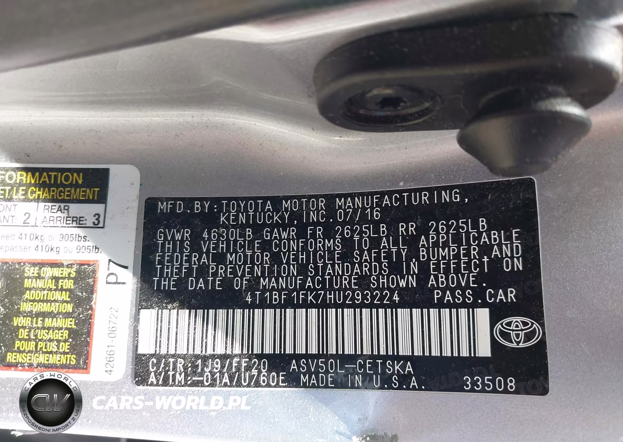 2017 Toyota Camry Se VIN:4T1BF1FK7HU293224 - 9