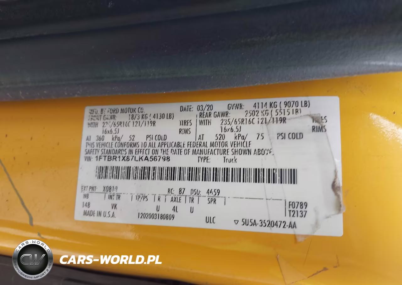2020 Ford Transit VIN:1FTBR1X87LKA56798 - 9