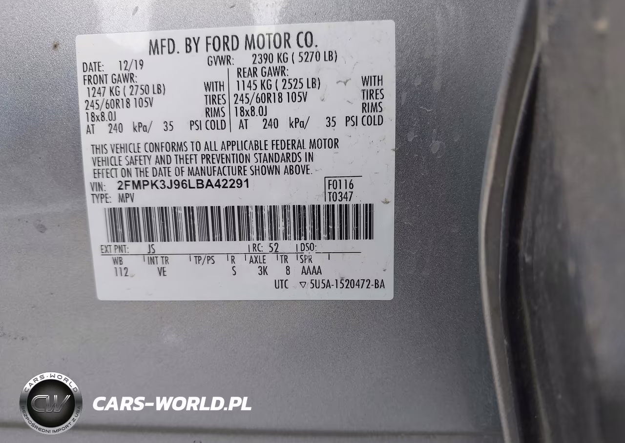 2020 Ford Edge Sel VIN:2FMPK3J96LBA42291 - 9