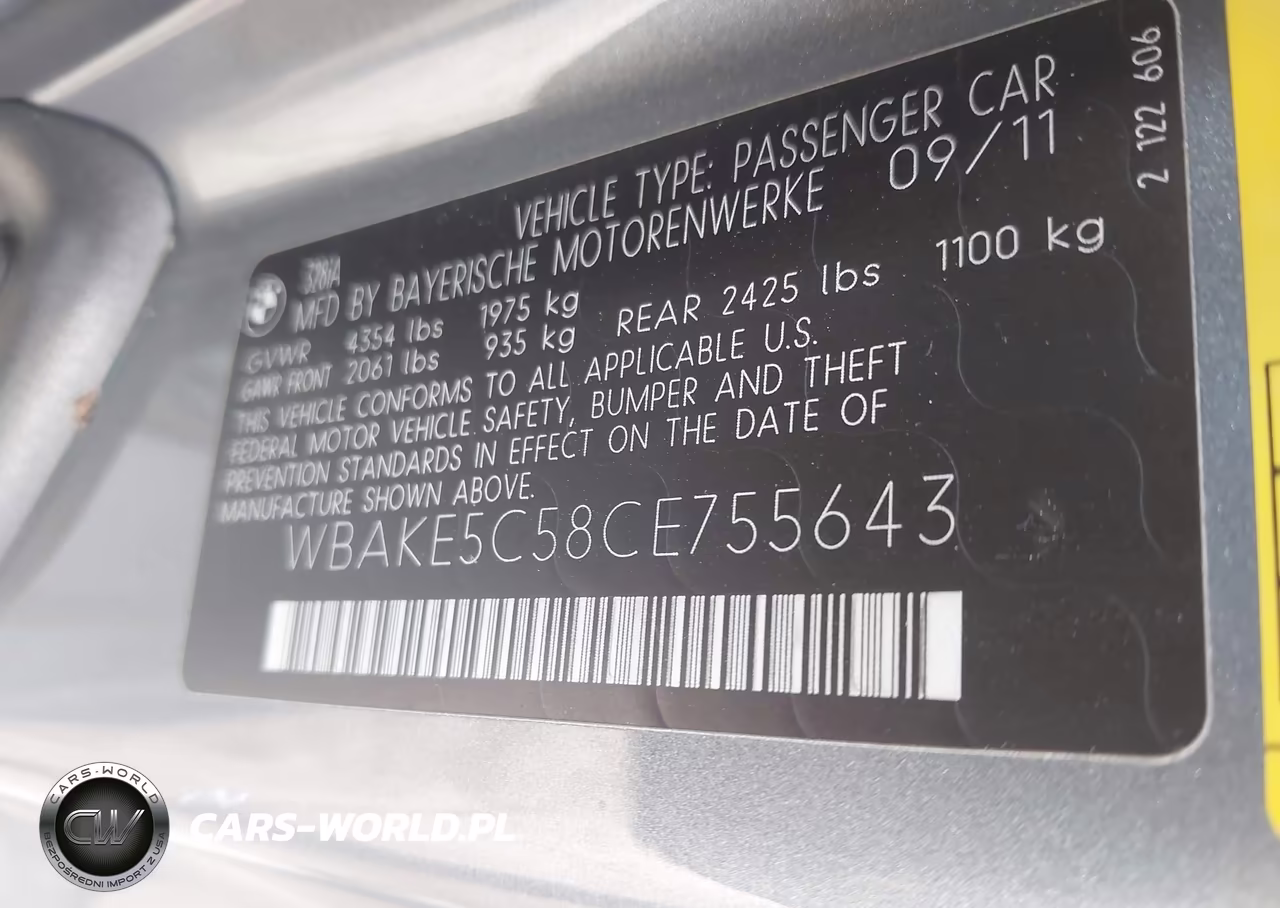 2012 BMW 328I VIN:WBAKE5C58CE755643 - 9