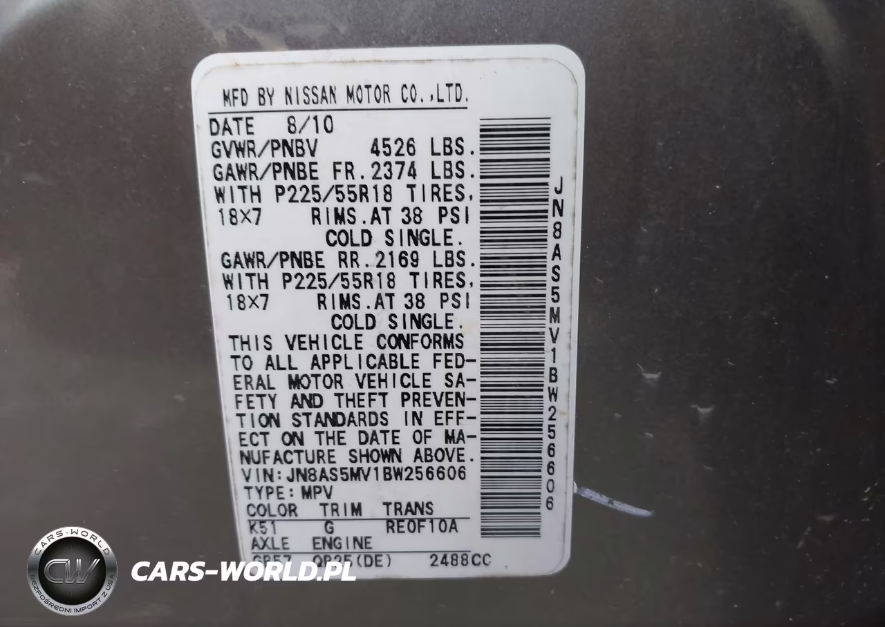 2011 Nissan Rogue Sv VIN:JN8AS5MV1BW256606 - 9