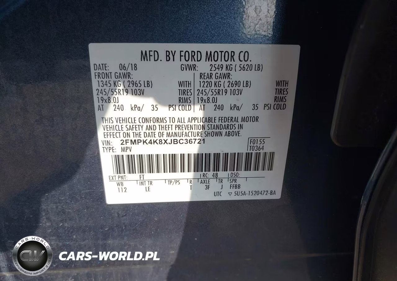 2018 Ford Edge Titanium VIN:2FMPK4K8XJBC36721 - 9
