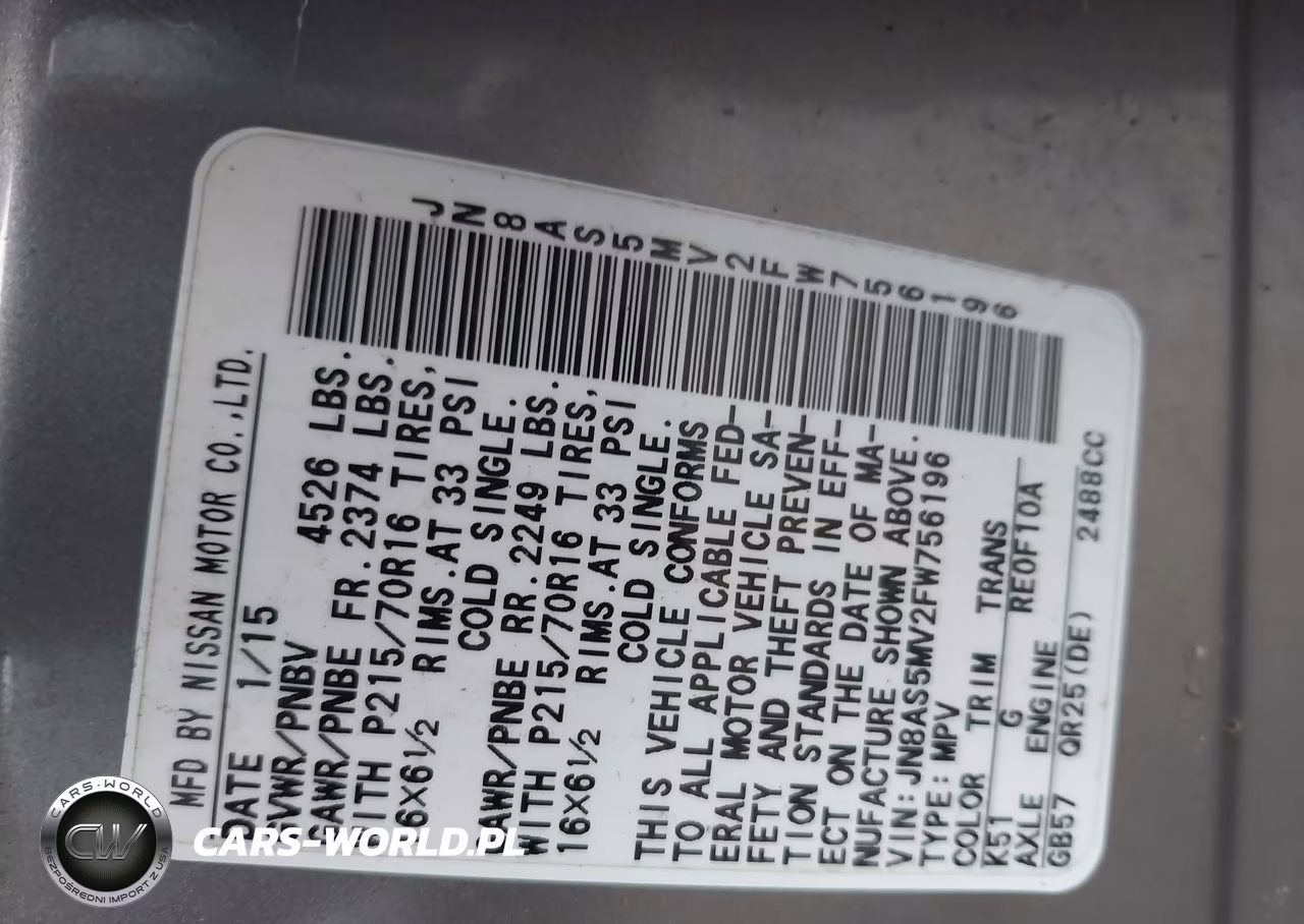 NISSAN ROGUE SELECT VIN:JN8AS5MV2FW756196 - 9