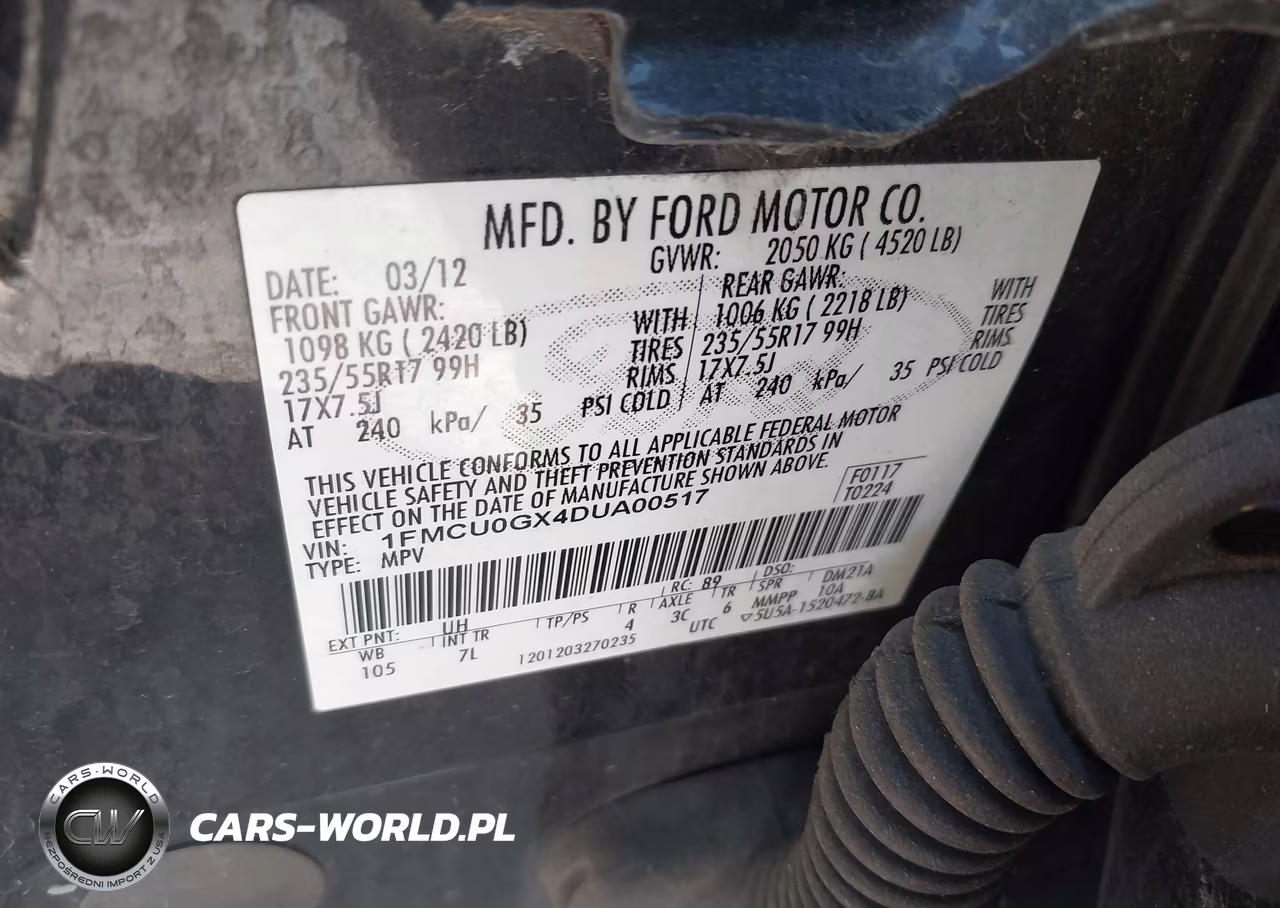 2013 Ford Escape Se VIN:1FMCU0GX4DUA00517 - 9