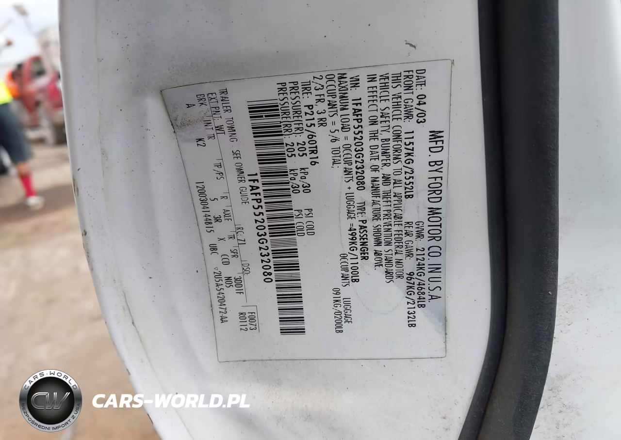 2003 Ford Taurus Ses VIN:1FAFP55203G232080 - 9