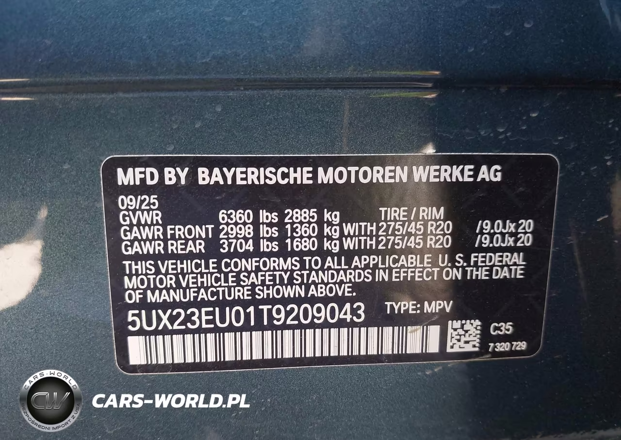 2026 BMW X5 xDrive40I VIN:5UX23EU01T9209043 - 9