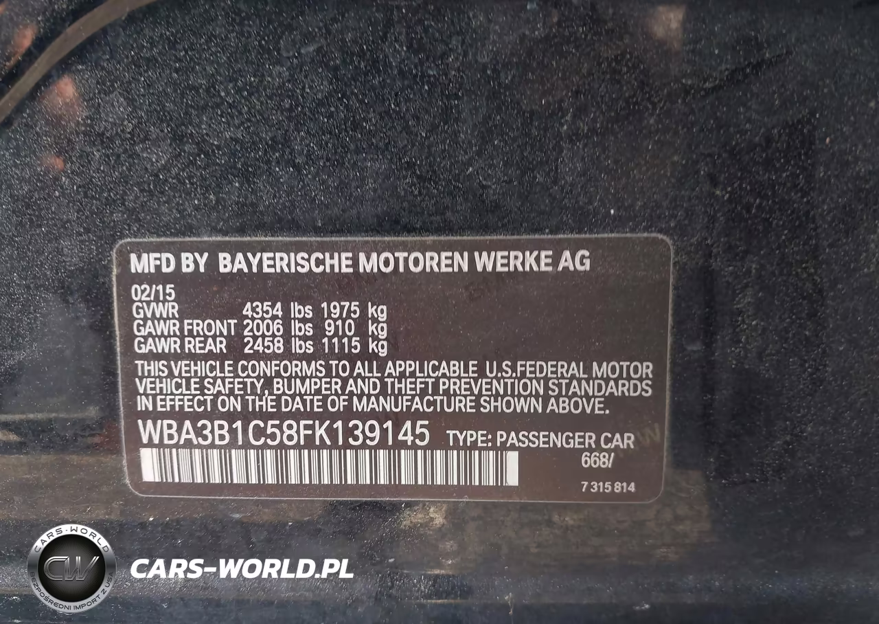 2015 BMW 320I VIN:WBA3B1C58FK139145 - 9