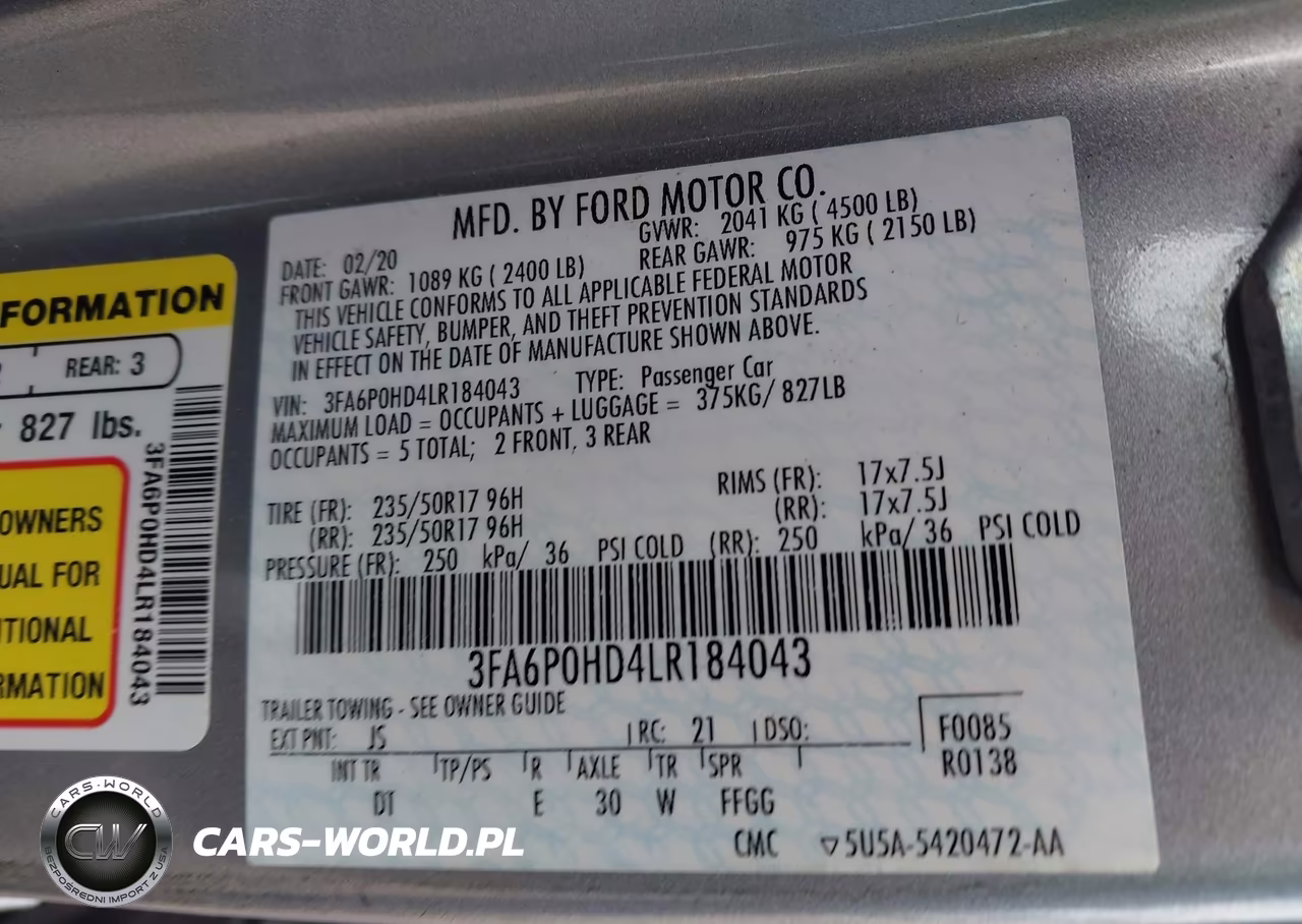 2020 Ford Fusion Se VIN:3FA6P0HD4LR184043 - 9