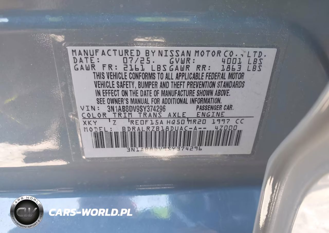 2025 Nissan Sentra Sr VIN:3N1AB8DV9SY374296 - 9