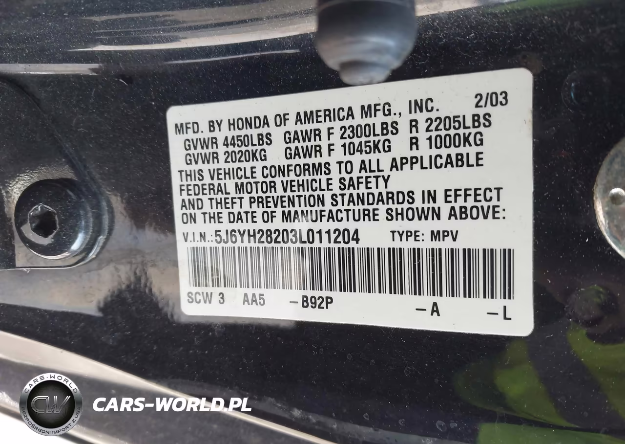 2003 Honda Element Dx VIN:5J6YH28203L011204 - 9