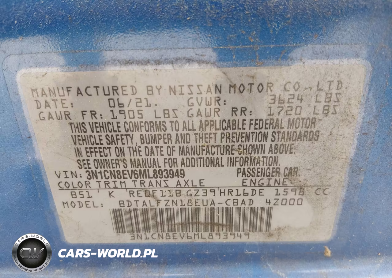 2021 Nissan Versa Sv Xtronic Cvt VIN:3N1CN8EV6ML893949 - 9