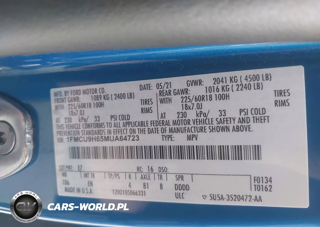 2021 Ford Escape Sel VIN:1FMCU9H65MUA64723 - 9
