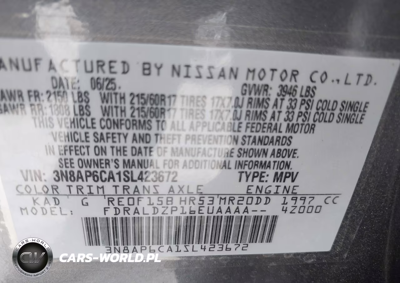 2025 Nissan Kicks Sv Fwd VIN:3N8AP6CA1SL423672 - 9
