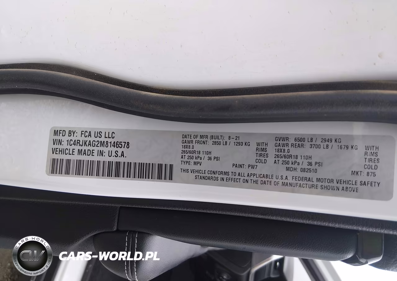 2021 Jeep Grand Cherokee L Laredo 4X4 VIN:1C4RJKAG2M8146578 - 9