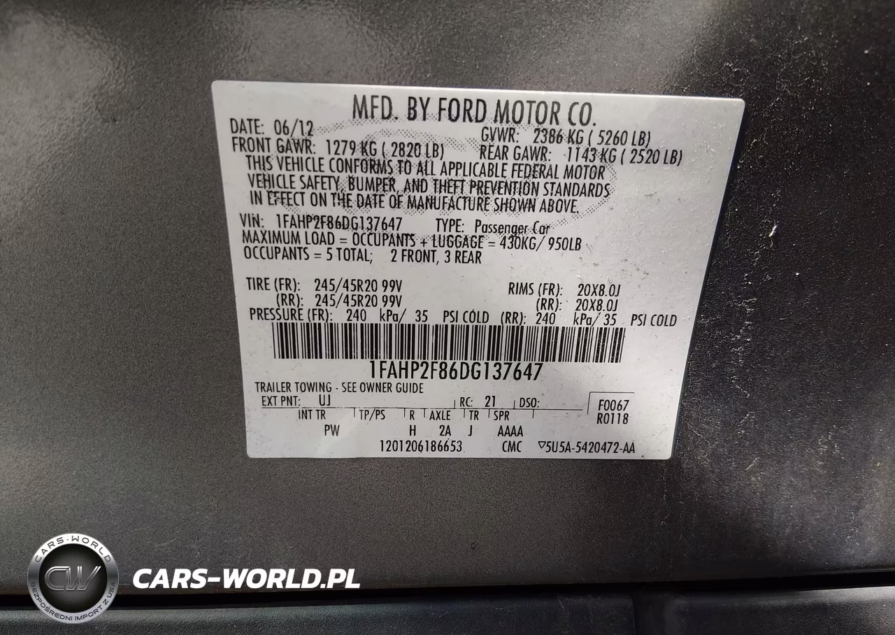 2013 Ford Taurus Limited VIN:1FAHP2F86DG137647 - 9