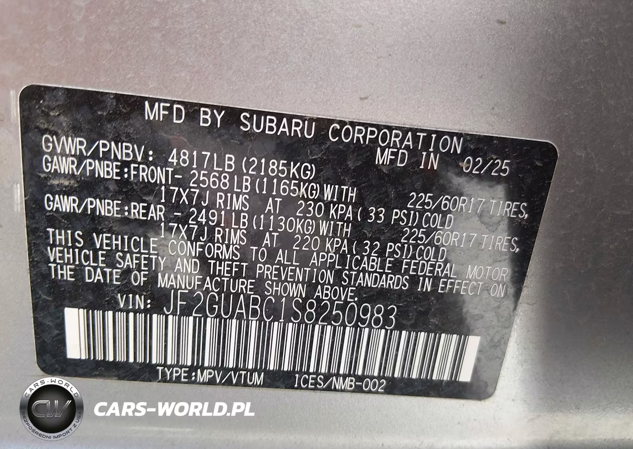 2025 Subaru Crosstrek VIN:JF2GUABC1S8250983 - 9
