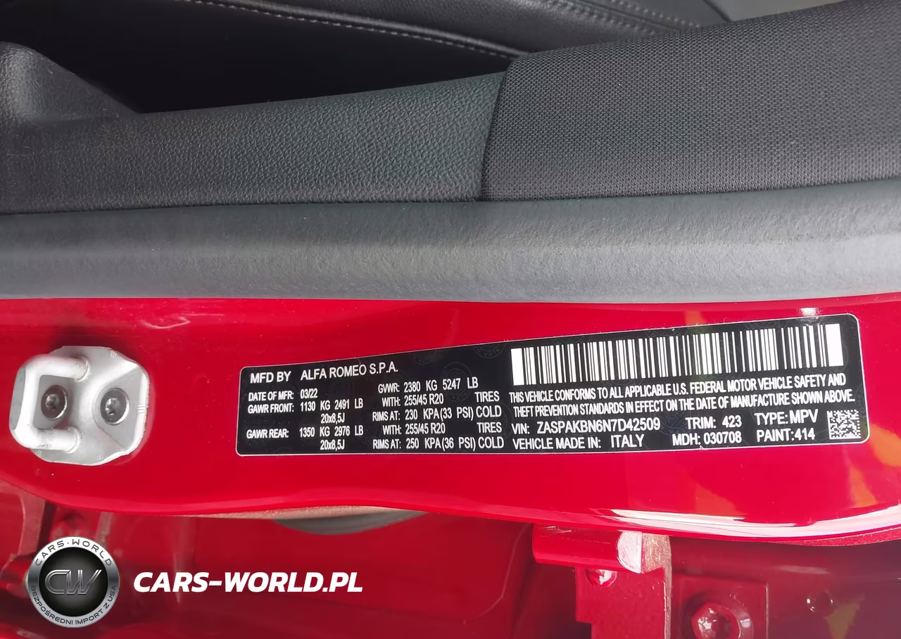 2022 Alfa Romeo Stelvio Veloce Ti Awd VIN:ZASPAKBN6N7D42509 - 9